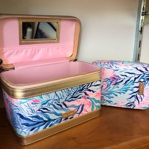 Lilly Pulitzer Train Cosmetic Case & Brush Set